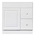 Design House 545061 Wyndham White Semi-Gloss Vanity Cabinet with 1-Door and 2-Drawers, 30-Inches Wide by 31.5-Inches Tall by 18-Inches Deep