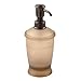 mDesign Modern Plastic Refillable Liquid Soap Dispenser Pump Bottle for Bathroom Vanity Countertop, Kitchen Sink - Holds Hand Soap, Dish Soap, Hand Sanitizer, Essential Oils - 2 Pack - Sand/Bronze