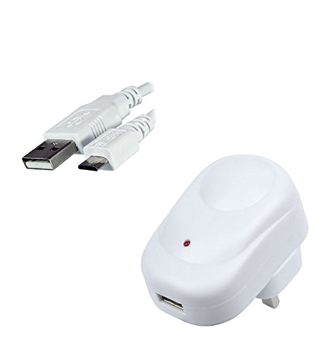 Mr.Gadget Solutions® Fast Charger 2.1 amp for Accelerated Charging, UK (for Kindle Fire tablets and Kindle e-readers) Includes White USB 2.0 Micro usb Cable