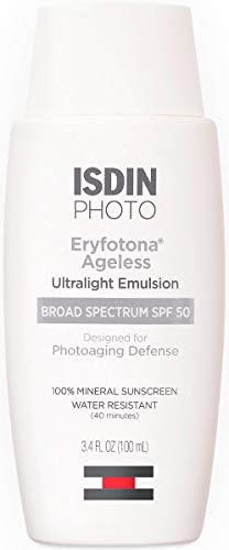 tinted sunscreen spf 50 ultralight emulsion mineral based eryfotona ageless isdin