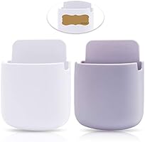 Remote Control Holder Wall Mount Media Storage Box Hole-Free for Bedside Table Phone