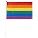 12 Pack Mini Rainbow Flags for LGBTQ Gay Pride Parade, Small Handheld Flag on Stick for Mardi Gras, 11.7 in
