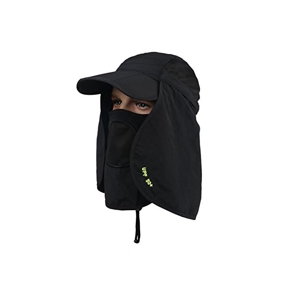 YCHY-Folding-Fishing-Hat-360-Solar-Protection-UPF-50-Unisex-Flat-Sun-Caps-Removable-NeckFace-Flap-Cover-Hats-for-HikingFishingHuntingBackpackingCycling-CampingOutdoor-Sports