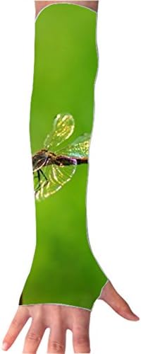 Temporary Tattoo Dragonfly On Plant Arm Sleeves Arts Sunscreen Sports Cooling Protective Gloves