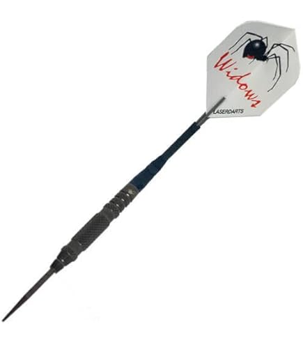LASERDARTS　BLACK WIDOWS　20ｇ Laserdart Black Widow Fixed Steel Tip Dart - Knurled - Horizon Darts