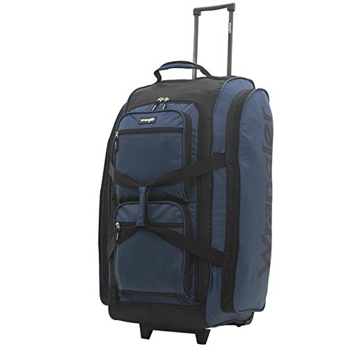 Wrangler Wesley Rolling Duffel Bag, Navy Blue, Large 30-Inch | Pricepulse