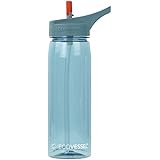 EcoVessel WAVE Tritan Plastic Sports Water Bottle with Flip Straw Top - 25 Ounces - Boulder Blue