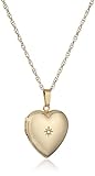 14k Yellow Gold-Filled Heart Locket with Diamond-Accent, 18