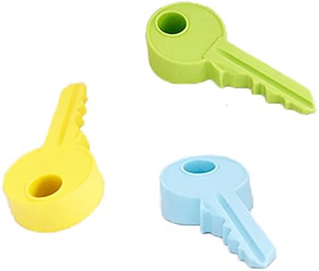 Silicone Door Stopper Wedge Finger Protector, Flexible Silicone Window/ Door Stops set for Home Garden Office-3 Pack Cute Colorful Cartoon Key
