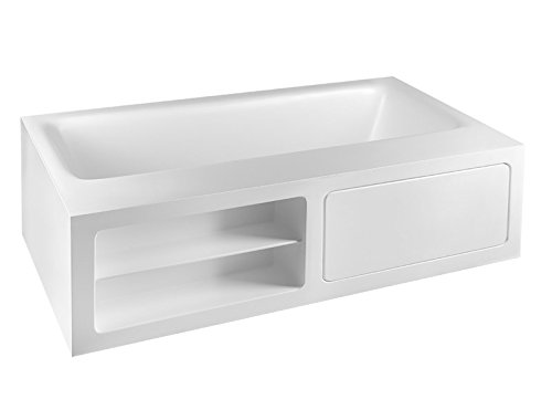 Gessi hot tub Rettangolo hot tub with open shelves 37597