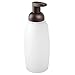 mDesign Modern Glass Refillable Foaming Soap Dispenser Pump Bottle for Bathroom Vanity Countertop, Kitchen Sink - Save on Soap - Vintage-Inspired, Compact Design - 2 Pack - Clear/Bronze & Frost/Bronze