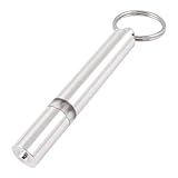 Cylinder Shape Anti-Static Keychain Silver Tone Clear Car Static Electricity Releaser Discharger