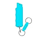 SABRE RED Kuros! Pepper Spray—Police Strength—Aqua Key Case with Quick Release Key Ring, 25 Bursts & 10-Foot (3 m) Range