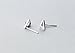 Helen de Lete Simple Pattern Minimalist Simplified 3D Triangle Sterling Silver Stud Earrings