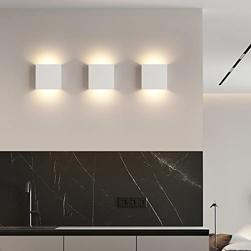 FUPE 4 Pieces Indoor Wall Light, LED Indoor Wall Lamp, Modern Up Down Wall Light 12 W Warm Light, Indoor Wall Lamp 1200 LM for Living Room, Bedroom, Hallway