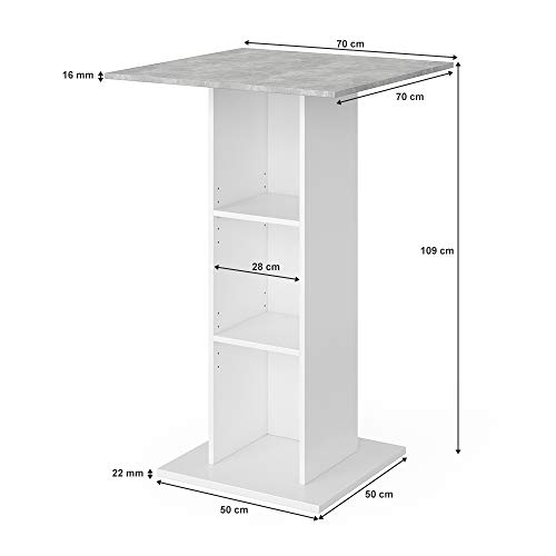 Vicco Bartisch Bistrotisch Küchentisch Rodeo 70x70cm Stehtisch 3 Regalfächer – Bild 4