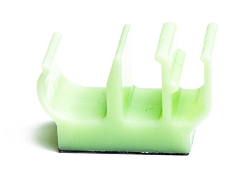 (20 pk) Glow in the Dark colored pencil pen and marker holder adhesive clip - Best mount organizer to stick on the wall, closet, shelf, schedule - Great for custodial, janitor, scheduler, check list