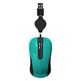yafox 5079 Mini Retractable Cable Wired USB Optical Mouse for for Laptop(Light Blue)