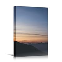 Canvas Wall Art Landscape Sunset Bedroom Contemporary Dramatic Landscape Mountain Multicolor Photography - 12x18 inches