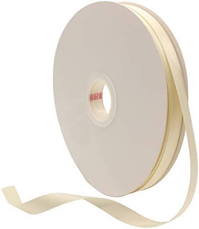 Double Faced Satin Ribbon 1/2 Inch Wide 100 Yards -Roll Set for Gift Wrapping Scrap Books Party Favor Hair Braids Baby Shower Decoration Floral Arrangement Craft Supplies (1/2"-Ivory)