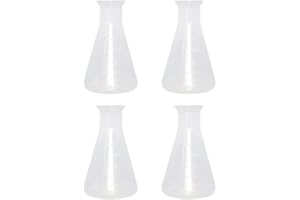 4Pcs 250ml Plastic Erlenmeyer Flask, Conical Flask with Thickened Wall for Laboratory Chemical Analysis, Professional Science