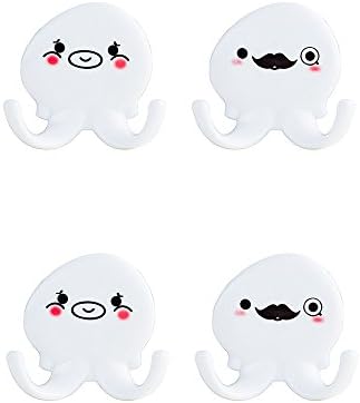 Drunk Octopus Self Adhesive Kitchen, Bath, Bag, and Towel Hooks 2 pack(4 hooks total)