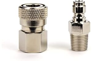 VAVOGER PCP Paintball Airsoft HPA Air Filling Fitting Adapters，1/8 NPT Female Coupler and 8mm Male Plug Fill Nipple Quick Connect Disconnect
