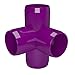 FORMUFIT 1” 4-Way Tee Furniture Grade PVC Fitting in Purple, Made in USA, UV-Resistant, Impact-Proof, 1.315” Actual Socket Diameter (Pack of 4) - F0014WT-PU-4