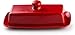 KooK Ceramic Butter Dish with Lid, Red