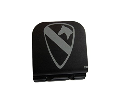1st Cavalry Patch Laser Etched Hat Clip Black
