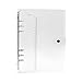 Aimeio Clear Planner Binder,Personal Size 6 Round Ring Holes Soft PVC Notebook Cover Protector Snap Button Closure Loose Leaf Folder,7.67x5.12inch,Box Package
