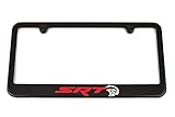 SRT HellCat License Plate Frame - Satin Black - Red & Silver Engraving - Challenger & Charger
