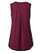 Timeson Summer Work Blouses for Women, Women's V Neck Sleeveless Tops Casual Business Chiffon Tank Tops Zipper Tunics Shirt for Summer Office Wear Dark Red Large
