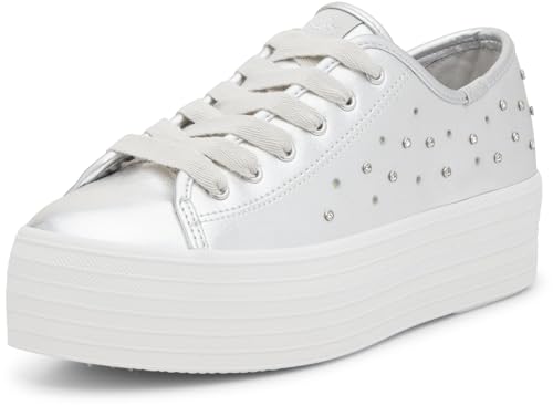 Keds Women's Triple Up Leather, Silver Light Up, 10.5 Medium