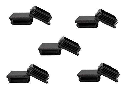 2 Inch Square Black Plastic Plug, Anti-Slip End Cap, Fence Post Pipe Cover Tube Chair Glide Insert Finishing Plug(Black,Pack of 10)