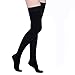 Thigh High Compression Socks (Closed Toe), Firm Support 20-30 mmHg Gradient Compression Stockings with Silicone Band. Treatment for Running, Edema, Varicose Veins, Pregnancy, Nursing (Large, Black)