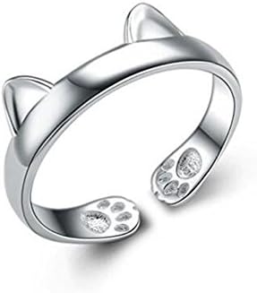 Millechic Women's Elegant 925 Sterling Silver Dragon Cat Rings Gothic Genuine Evening Party Knuckle Ring
