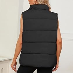 Century Star Black Puffer Vest for Women's