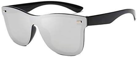 Anqeeso Reflective Mirror Rimless Sunglasses Vintage Retro Style Wayfarer Glasses