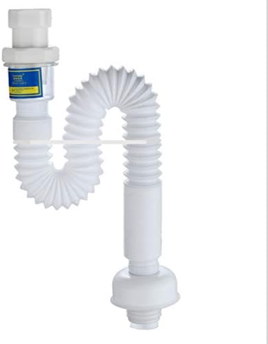 HCDMRE Extendable Flexi Trap Pipe,Pipe Flexible Trap Connector Waste Trap-Wash Basin Drain for Basin Bath OR Kitchen Sink Waste Water Tank Wash Basin Deodorant Water Pipe