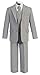 OLIVIA KOO Boys Solid 5-Piece Formal Suit Set With Matching Neck Tie Silver 8