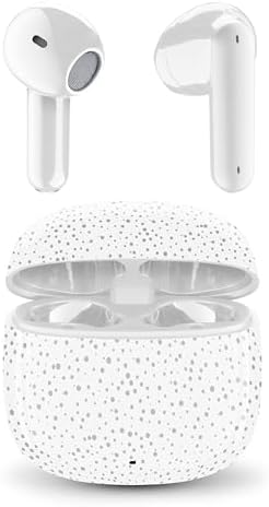 - Showy Auriculares Bluetooth con cápsula, diseño ergonómico, Sonido equilibrado y Comodidad óptima, fantasía Dotted Elegance