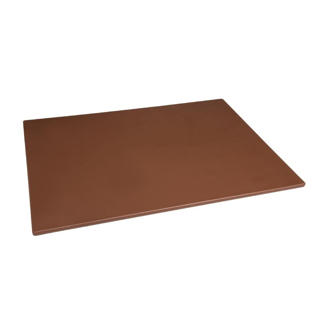 Hygiplas Low Density Brown Chopping Board Large 600x450x10mm - Colour Coded, Dishwasher Safe Cutting Board HC873