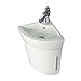 Renovators Supply Myrtle Corner Vanity Sink - Wall Mount Vanity Sink with White Cabinet - Heavy-Duty Bathroom Vanity Sink with Chrome Faucet and Pop up Drain - Porcelain Scratch and Stain Resistant