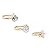 Rhinestone non Pierced Nose Open Hoop Ring Clip on Piercing Rings Body Jewelry 3pcs a set