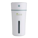 Free and Healthy Life Mini humidifier Travel Portable Car Small Cool Mist Office Nightstand LED Light Ultrasonic Capacity 300ml - Green Accent