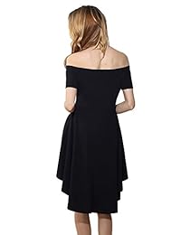 YI-CHENG Vestido de dama de honor de color sólido con un solo hombro y dobladillo alto y bajo, para cóctel, fiestas y graduaciones