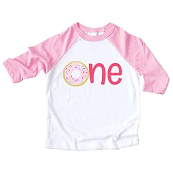 Amazon.com: One Donut 1st Birthday Pink Raglan Shirt 1st ...