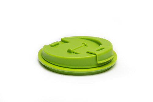 Jarware 82638 Drink Lid for Wide Mouth Mason Jars, Green