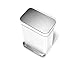 simplehuman 55 Liter Rectangular Kitchen Step Soft-Close Lid, White Stainless Steel Trash can